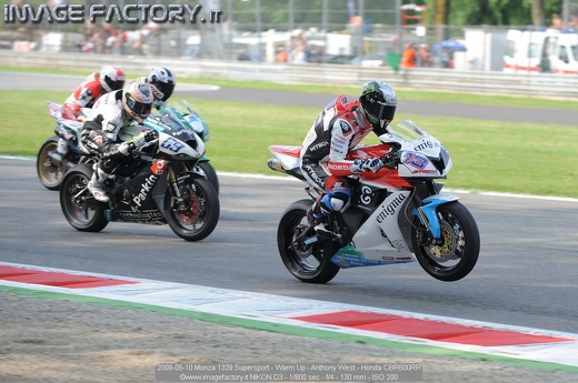2009-05-10 Monza 1329 Supersport - Warm Up - Anthony West - Honda CBR600RR